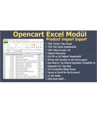 Excel İmport-Export Modül